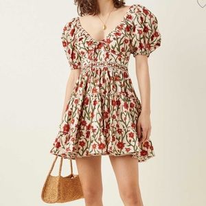 Agua by Aguabendita Manzanilla Floral Cotton Poplin Mini Dress